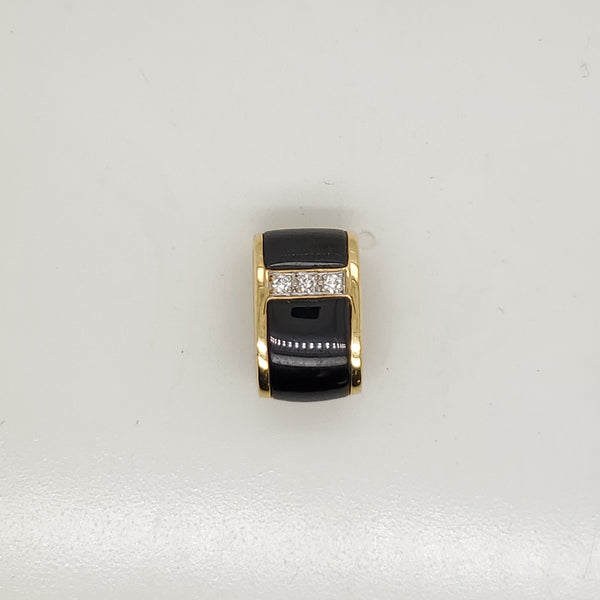 14kt Yellow Gold Onyx and Diamond Enhancer Pendant