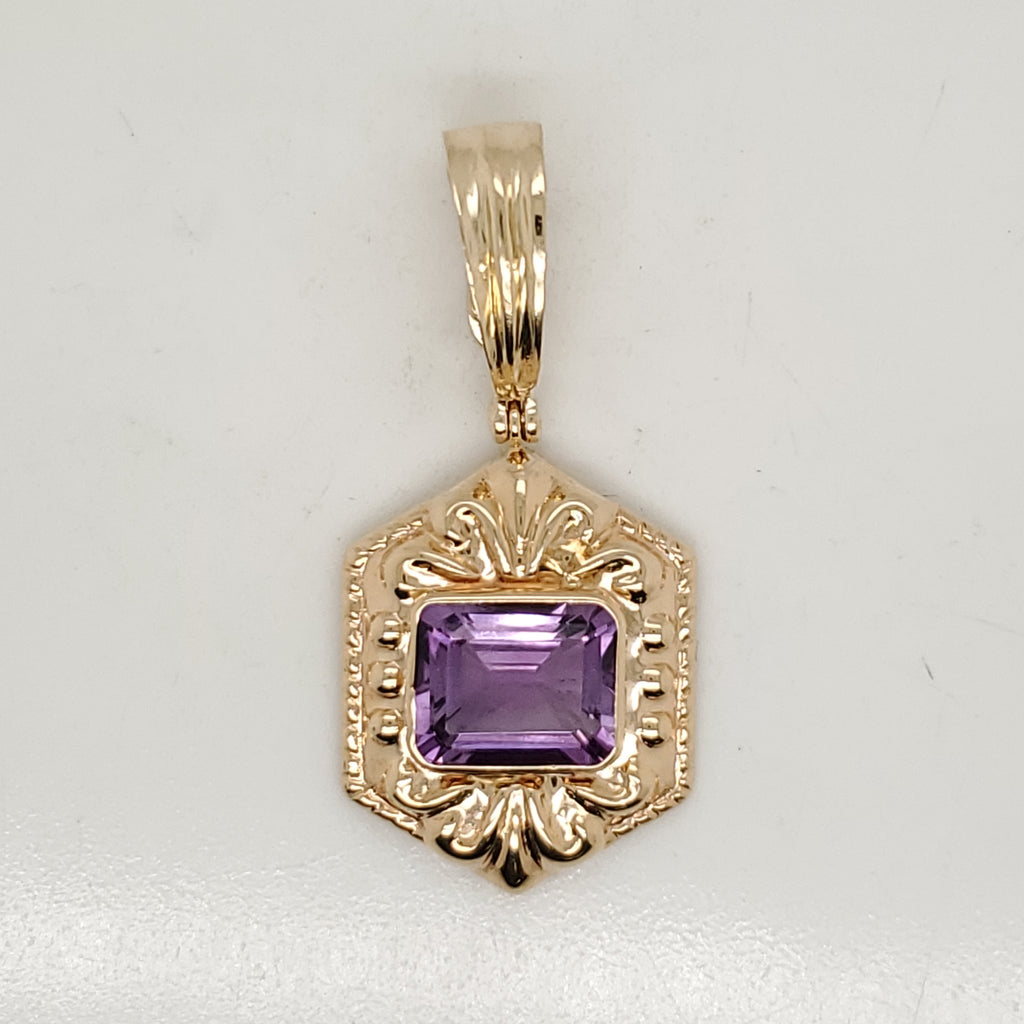 14kt Yellow Gold Amethyst Pendant Enhancer