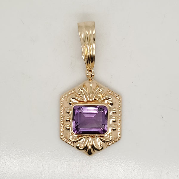 14kt Yellow Gold Amethyst Pendant Enhancer