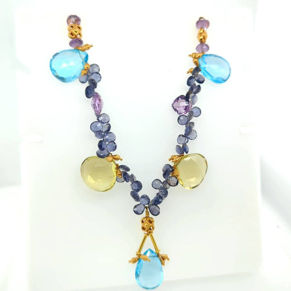 Laurie Kaiser? 18Ktyg Color Stone Neckalce 33.4Grs