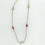 Platinum Diamond And Ruby 22"" Diamonds By The Yard Necklace