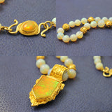 Luna Felix Hand Made Opal Necklace With 18Kt And 22Kt Yellow Gold