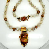 Luna Felix Hand Made Opal Necklace With 18Kt And 22Kt Yellow Gold
