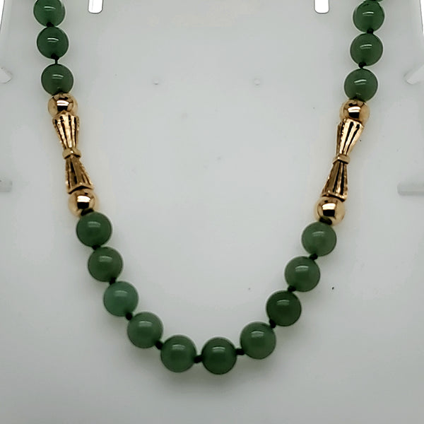 Vintage 14kt Yellow Gold Jade and Gold Neckalce