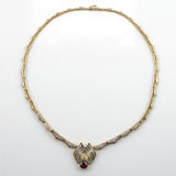 14kt Yellow Gold Ruby and Diamond Neckalce