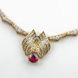 14kt Yellow Gold Ruby and Diamond Neckalce