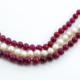 14kt Yellow Gold Ruby and Pearl Neckalce