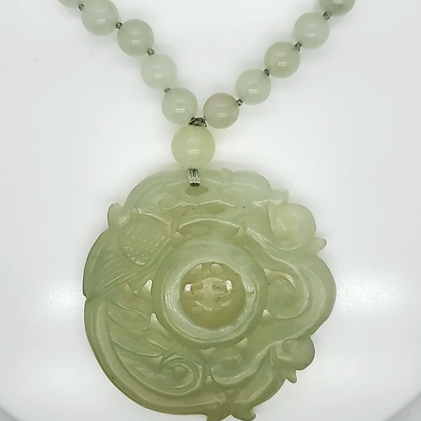 Vintage Carved Jade Necklace