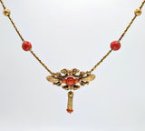 Antique Victorian 18kt Yellow Gold and Coral Necklace