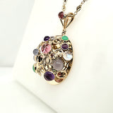 Robert Whatley 14kt Gold and Gemstone 3-D Pendant Necklace