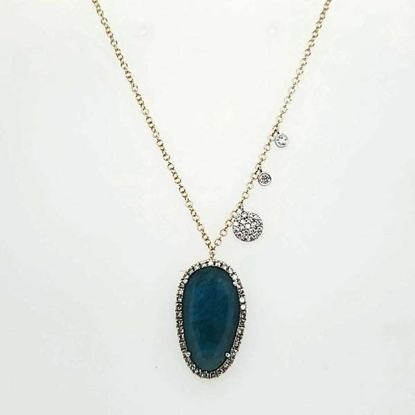 Meira T 14kt Gold Kyanite and Diamond Necklace