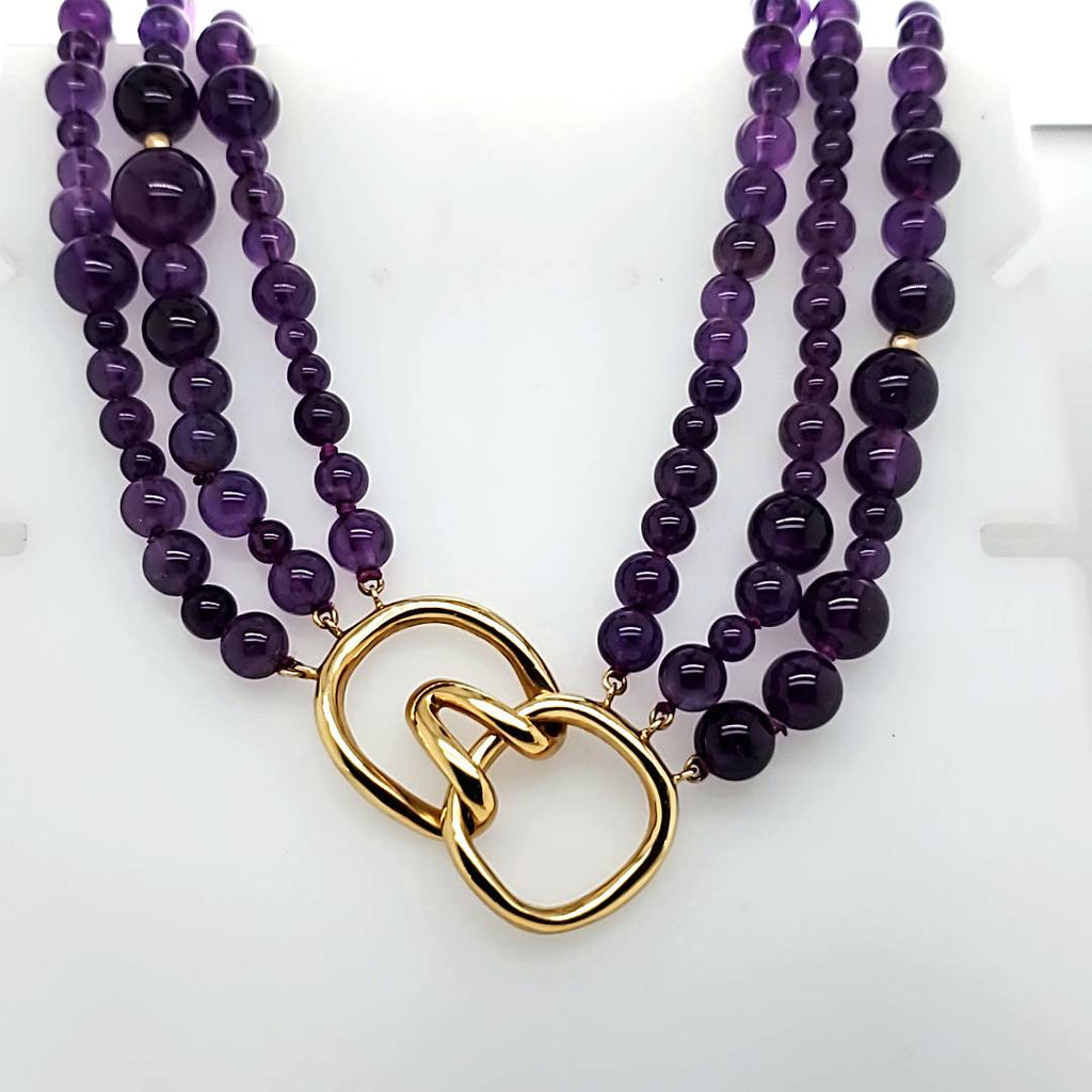 Tiffany & Co. 18kt Yellow Gold Torsade Amethyst Necklace