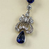 18kt White Gold and Sapphire and Diamond Necklace