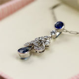 18kt White Gold and Sapphire and Diamond Necklace