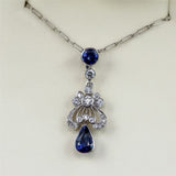 18kt White Gold and Sapphire and Diamond Necklace