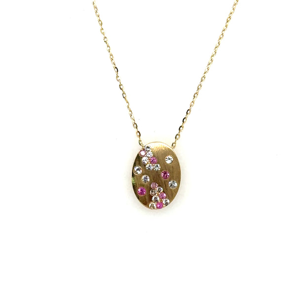 14kt Yellow Gold And Sapphire Necklace