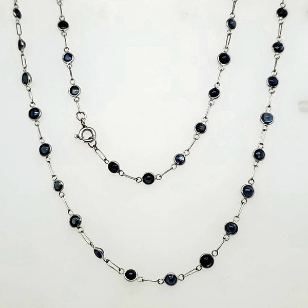 Platinum Sapphires By the Yard 36"" Necklace