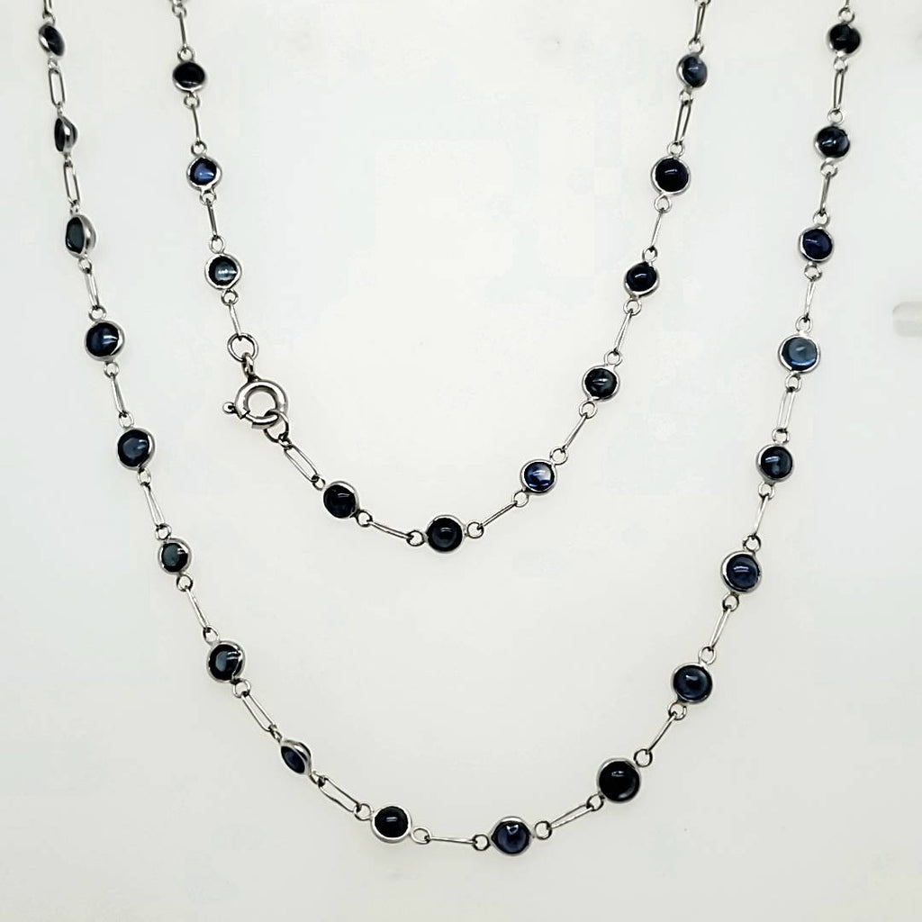 Platinum Sapphires By the Yard 36"" Necklace