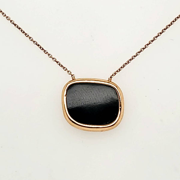 Roberto Coin 18kt Rose Gold and Onyx Necklace