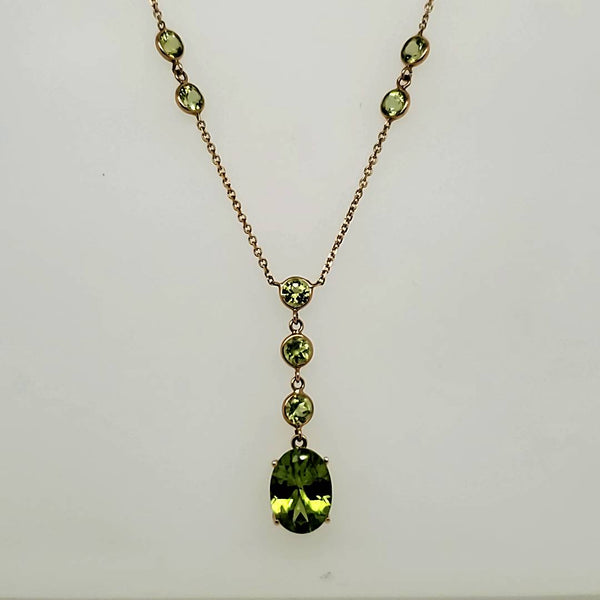 14kt Yellow Gold Peridot Necklace