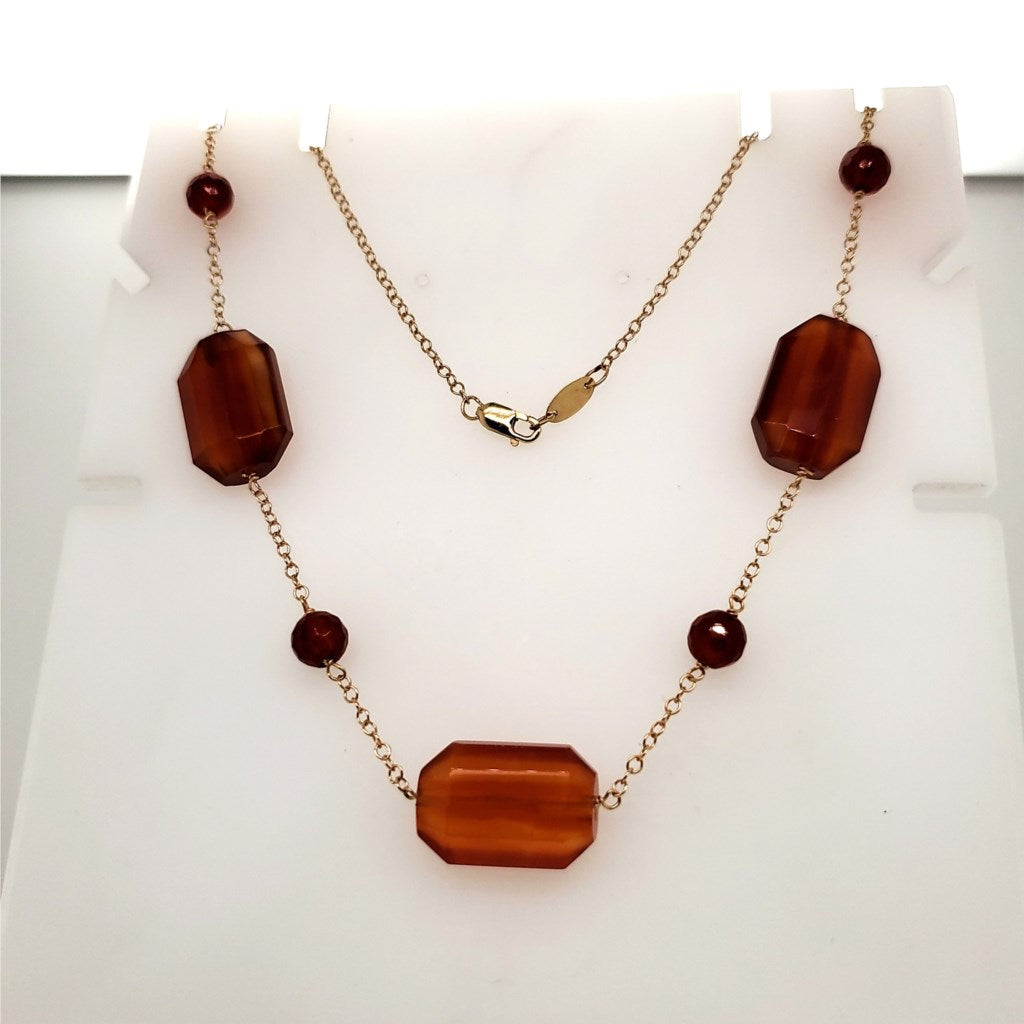 14kt Yellow Gold Carnelian Necklace