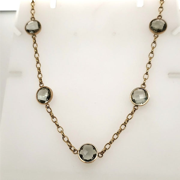 14kt Yellow Gold Prasiolite Neckalce