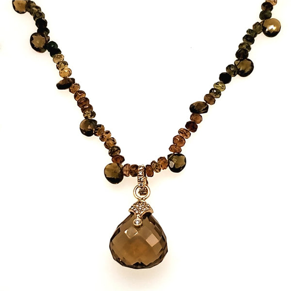 18kt Yellow Gold Citrine and Diamond Necklace