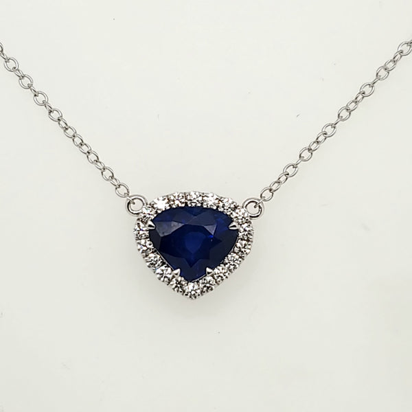 2.49Ct Ceylon Sapphire And Diamond Necklace