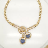 18kt Yellow Gold sapphire and Diamond Necklace