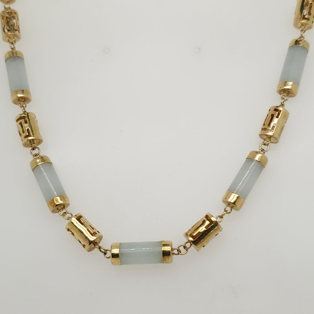 14kt Yellow Gold Jade Necklace
