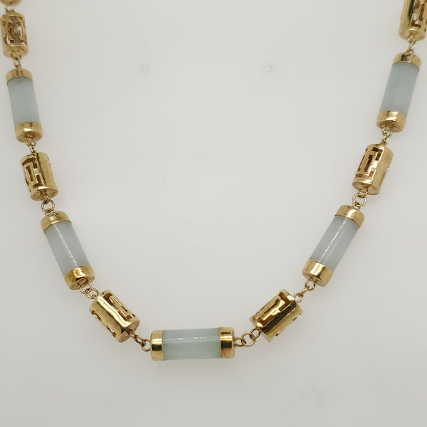 14kt Yellow Gold Jade Necklace