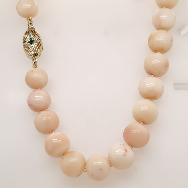 Vintage Angle Skin Coral Bead Necklace
