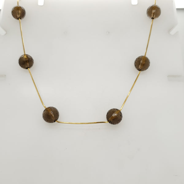 14kt Yellow Gold Smoky Topaz Station Necklace
