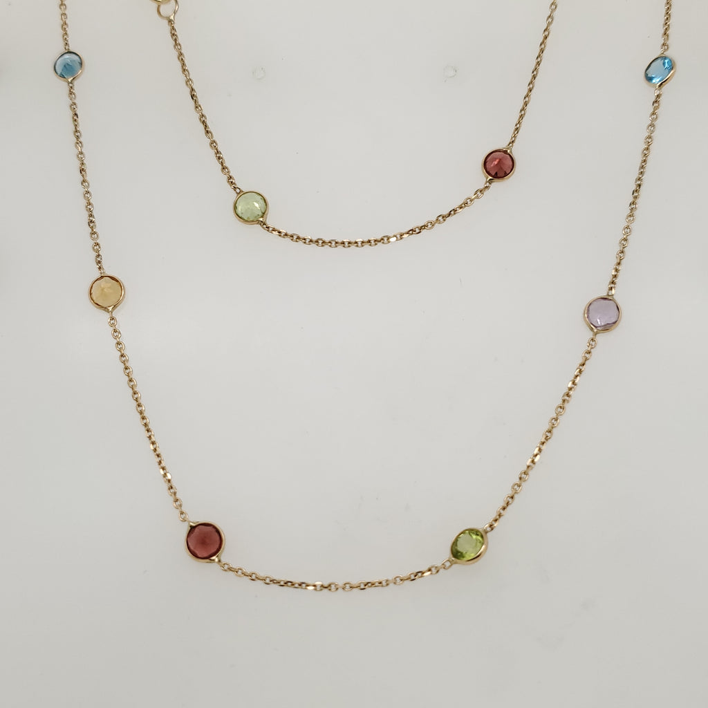 14kt Yellow Gold Gemstone Necklace
