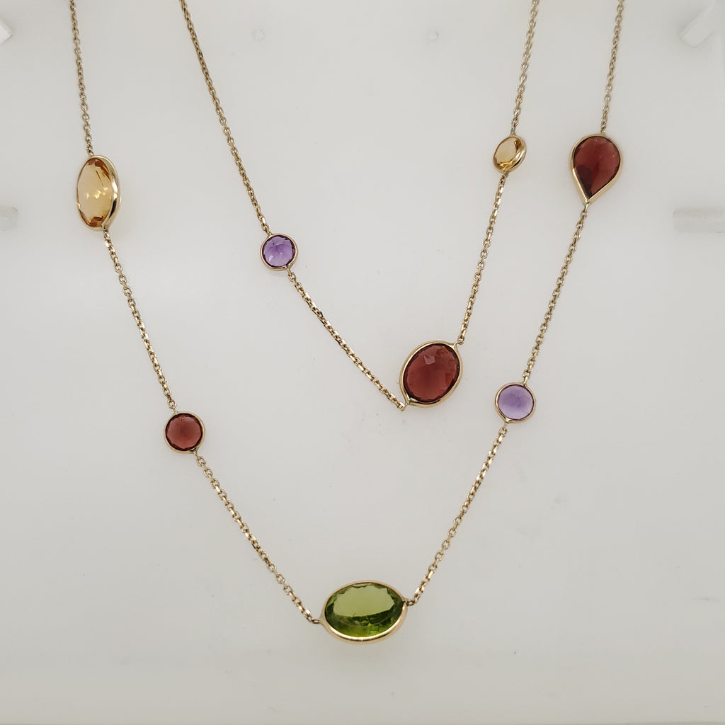 14kt Yellow Gold Gemstone Necklace