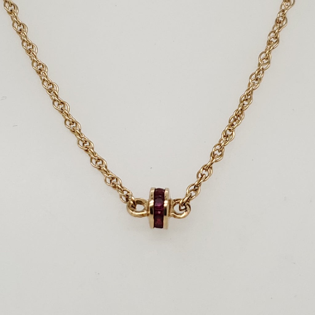 14kt Yellow Gold Ruby Necklace