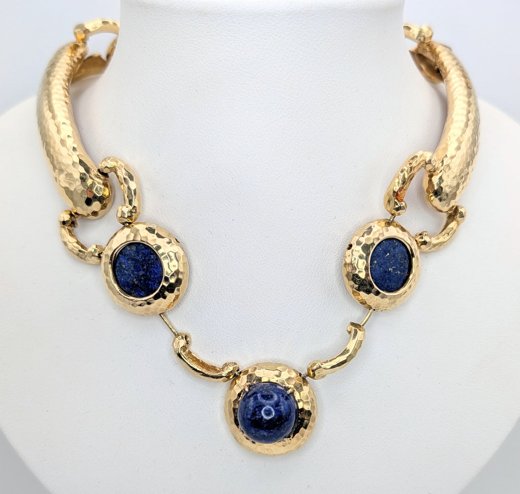18kt Yellow Gold and Lapis Neckalce