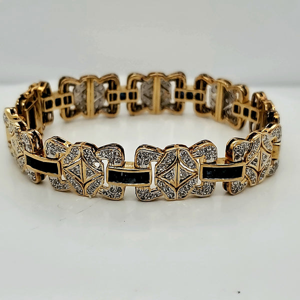 18kt Yellow Gold Sapphire and Diamond Bracelet