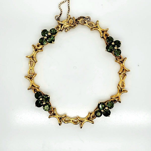 18kt Yellow gold and Green Tourmaline Bracelet