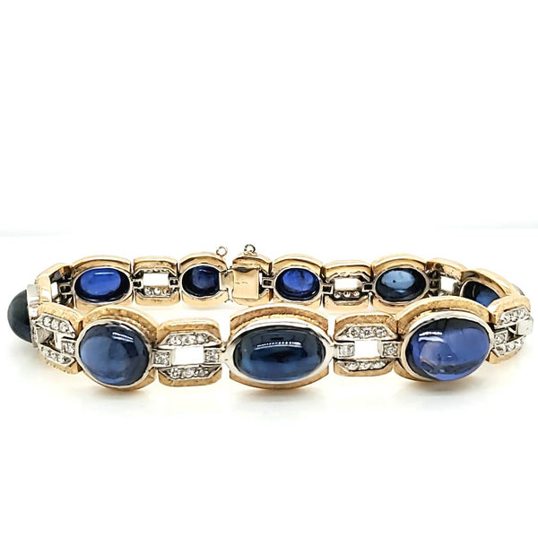 Very Important Platinum and 14kt Yellow Gold Sapphire and Diamond Bracelet