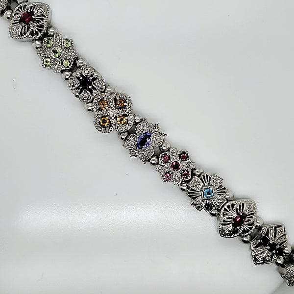 Full 10kt White Gold Slide Bracelet