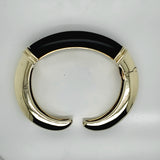 14kt Yellow Gold and Onyx Hinged Cuff Bracelet