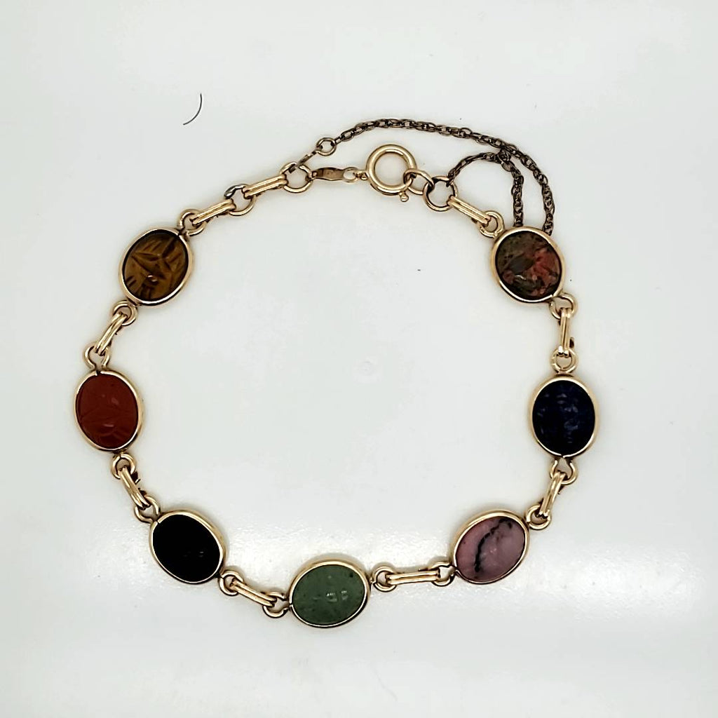 Vintage 14Kt Gold Scarab Bracelet