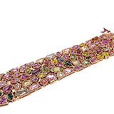 18kt Rose Gold No Heat Multicolored Sapphire And Diamond Bracelet