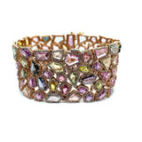 18kt Rose Gold No Heat Multicolored Sapphire And Diamond Bracelet