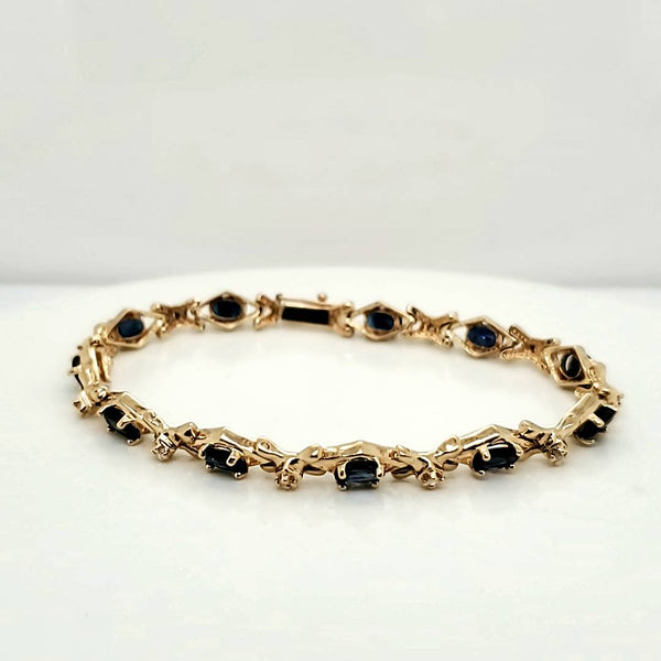 14kt Yellow Gold Sapphire and Diamond Bracelet