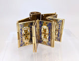 Antique Victorian 14K Yellow Gold Convertible Book Bracelet