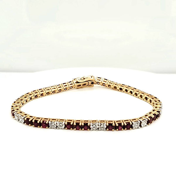 14kt Yellow Gold Ruby and Diamond Bracelet
