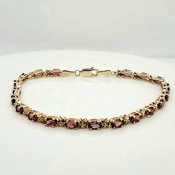 14kt Yellow Gold Pink Tourmaline Bracelet