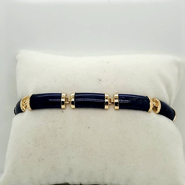 Vintage 14kt Yellow Gold and Lapis Bracelet